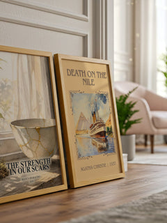 The Strength in Our Scars watercolour print framed by window – literary home decor