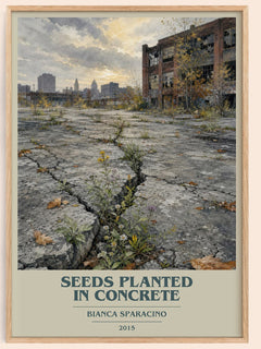 Seeds Planted in Concrete book cover book poster by Bianca Sparacino – framed literary art print