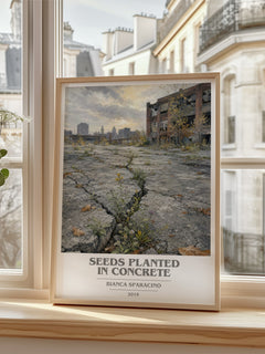 Seeds Planted in Concrete book cover poster colour and style options – Bianca Sparacino book art