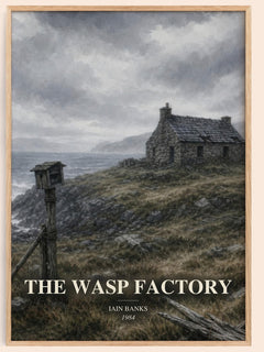 The Wasp Factory watercolour book poster by Iain Banks – framed literary art print