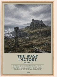 The Wasp Factory bookish book poster by Iain Banks – framed literary art print
