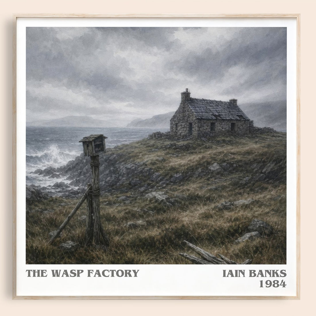 The Wasp Factory literary book poster by Iain Banks – framed literary art print