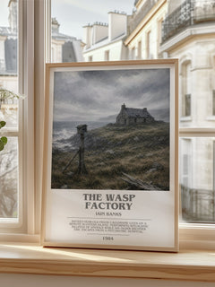 The Wasp Factory bookish poster colour and style options – Iain Banks book art