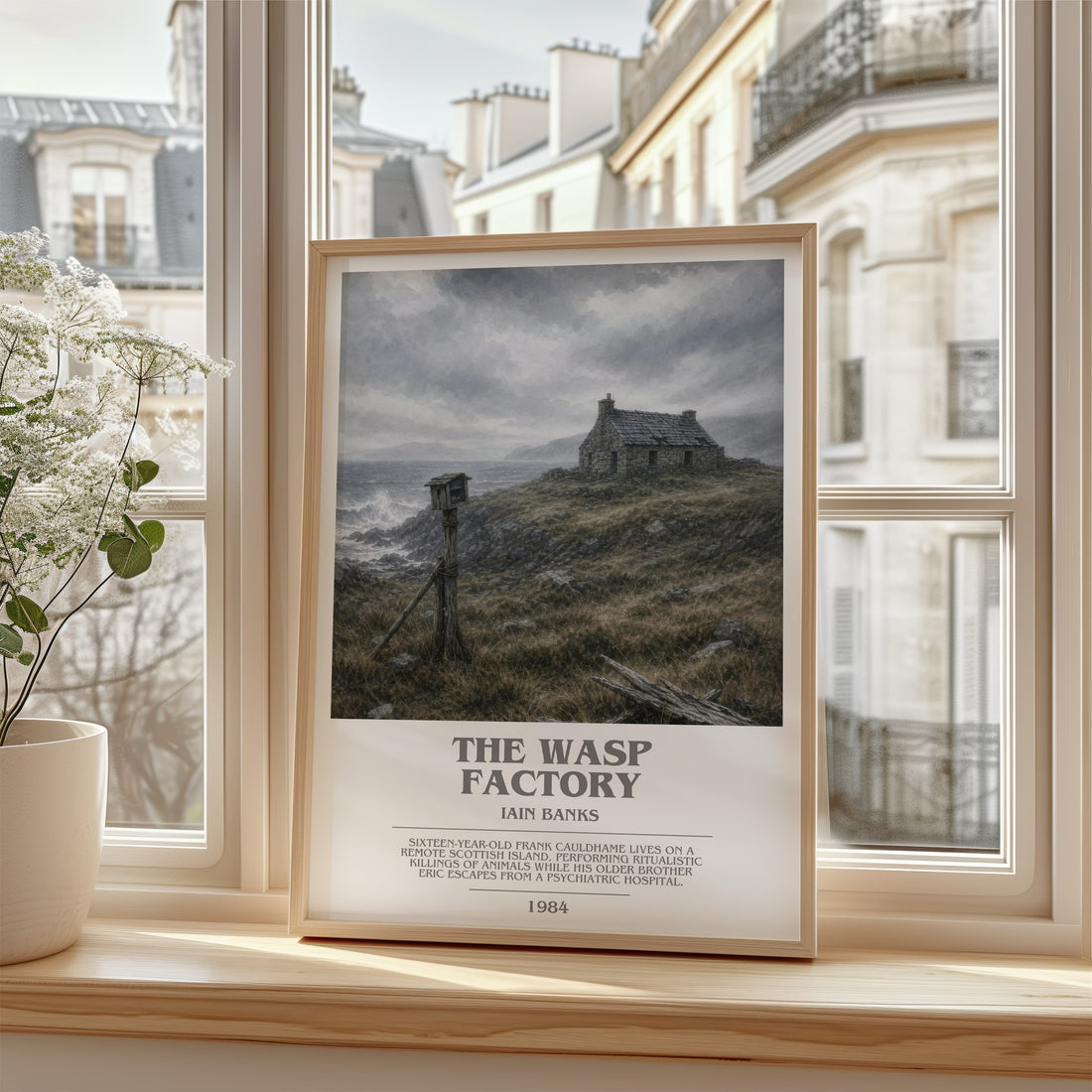 The Wasp Factory bookish poster colour and style options – Iain Banks book art