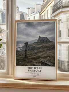 The Wasp Factory book cover poster colour and style options – Iain Banks book art