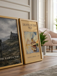 The Wasp Factory watercolour print framed by window – literary home decor