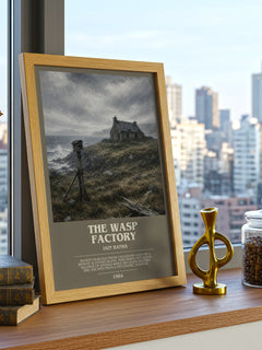 The Wasp Factory bookish print framed by window – literary home decor