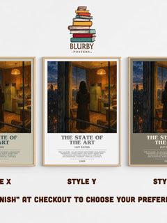 The State of the Art bookish print in frame leaning in hallway – sci fi wall art