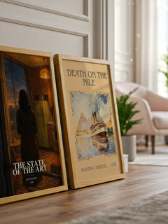 The State of the Art watercolour print framed by window – literary home decor