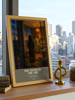 The State of the Art book cover print framed by window – literary home decor