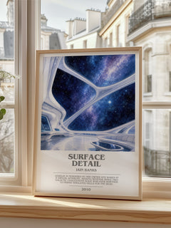 Surface Detail bookish poster colour and style options – Iain Banks book art