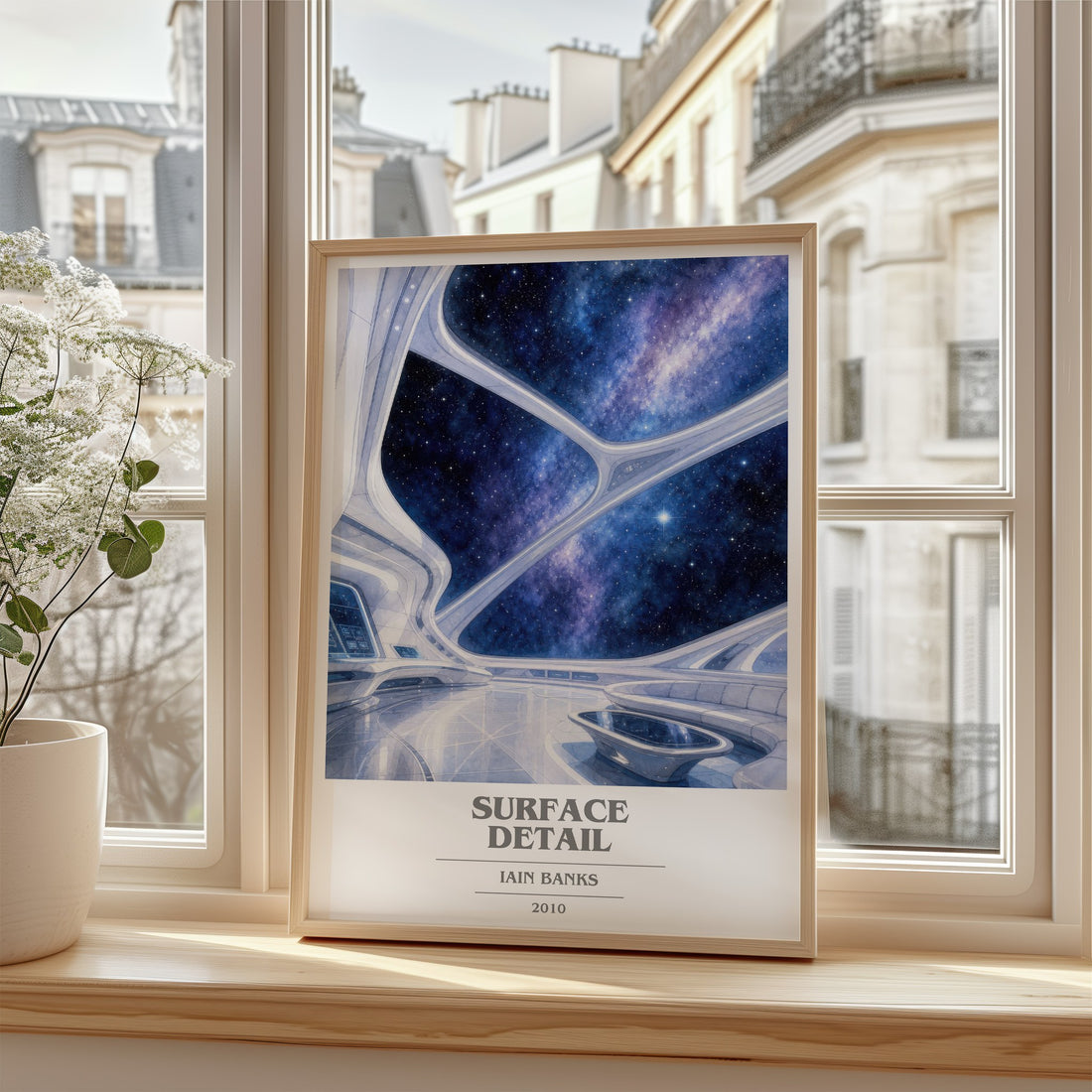 Surface Detail book cover poster colour and style options – Iain Banks book art