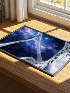Surface Detail watercolour book poster framed on wall – sci fi wall art