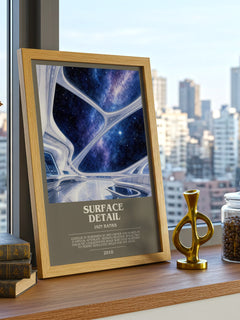 Surface Detail bookish print framed by window – literary home decor