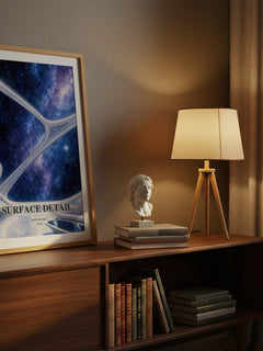 Surface Detail watercolour print on bookshelf – Iain Banks fan gift
