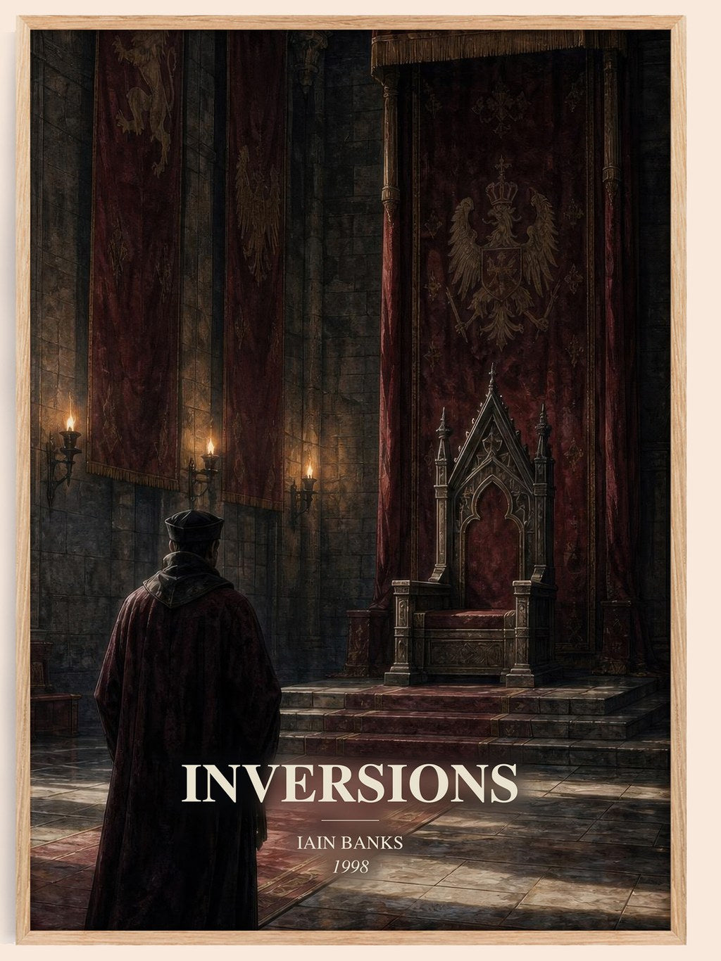 Inversions watercolour book poster by Iain Banks – framed literary art print