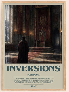 Inversions bookish book poster by Iain Banks – framed literary art print