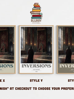 Inversions book cover print in frame leaning in hallway – sci fi wall art