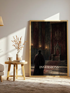 Inversions watercolour print in frame leaning in hallway – sci fi wall art