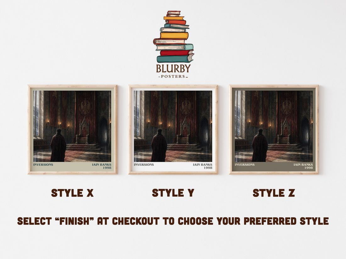 Inversions literary print in frame leaning in hallway – sci fi wall art (mockup)