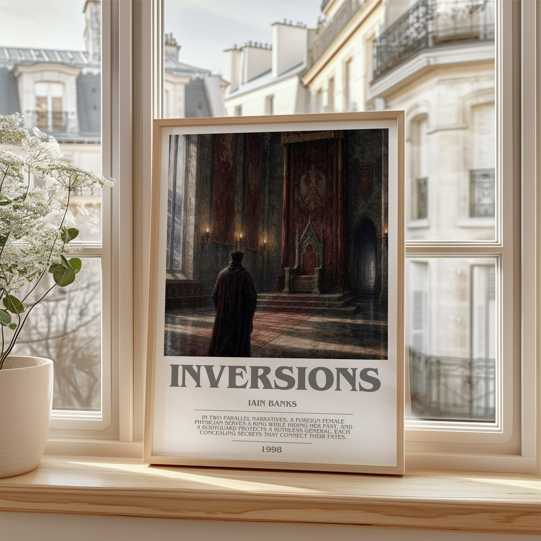 Inversions bookish poster colour and style options – Iain Banks book art