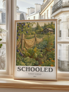 Schooled book cover poster colour and style options – Gordon Korman book art