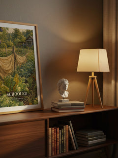 Schooled watercolour print on bookshelf – Gordon Korman fan gift