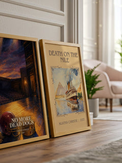 No more dead dogs watercolour print framed by window – literary home decor