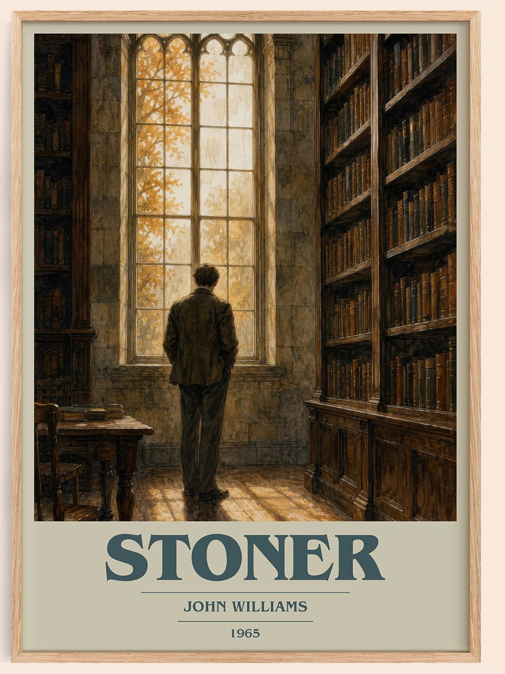 Stoner book cover book poster by John Williams – framed literary art print