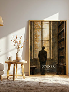 Stoner watercolour print in frame leaning in hallway – literary fiction wall art