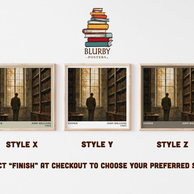 Stoner literary print in frame leaning in hallway – literary fiction wall art