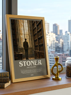 Stoner bookish print framed by window – literary home decor