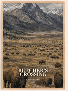 Butcher's Crossing watercolour book poster by John Williams – framed literary art print