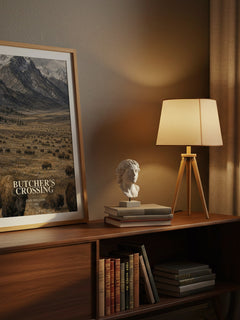 Butcher's Crossing watercolour print on bookshelf – John Williams fan gift