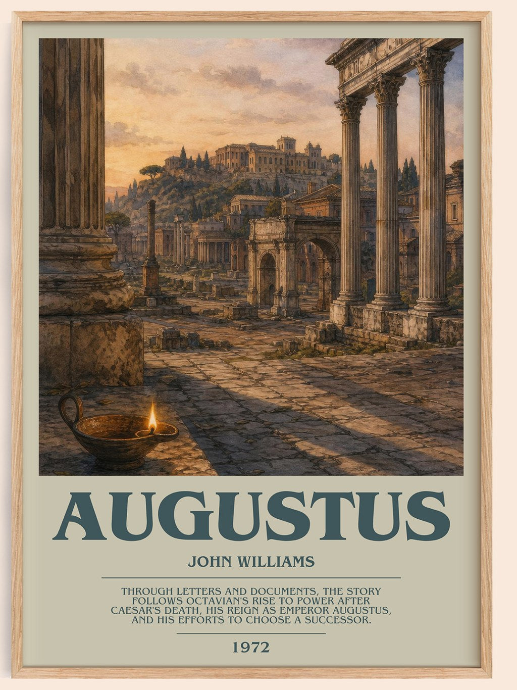 Augustus bookish book poster by John Williams – framed literary art print