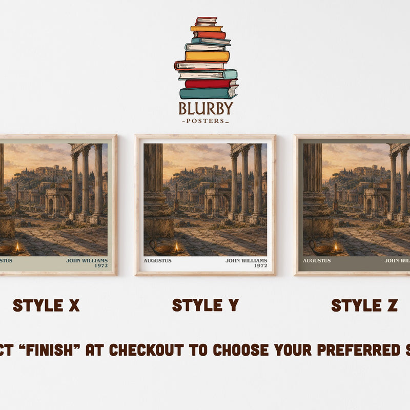 Augustus literary print in frame leaning in hallway – historical fiction wall art