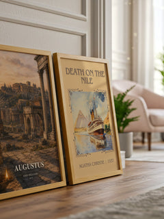 Augustus watercolour print framed by window – literary home decor