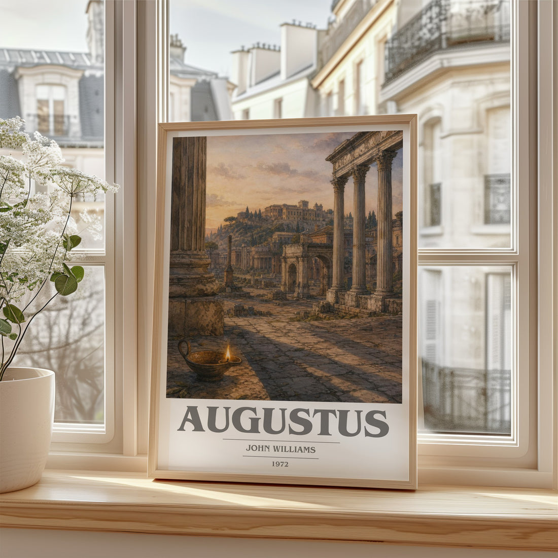 Augustus book cover poster colour and style options – John Williams book art