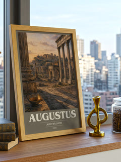 Augustus book cover print framed by window – literary home decor