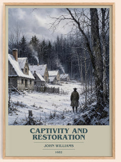 Captivity and Restoration book cover book poster by John Williams – framed literary art print