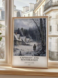Captivity and Restoration book cover poster colour and style options – John Williams book art