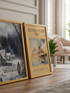 Captivity and Restoration watercolour print framed by window – literary home decor
