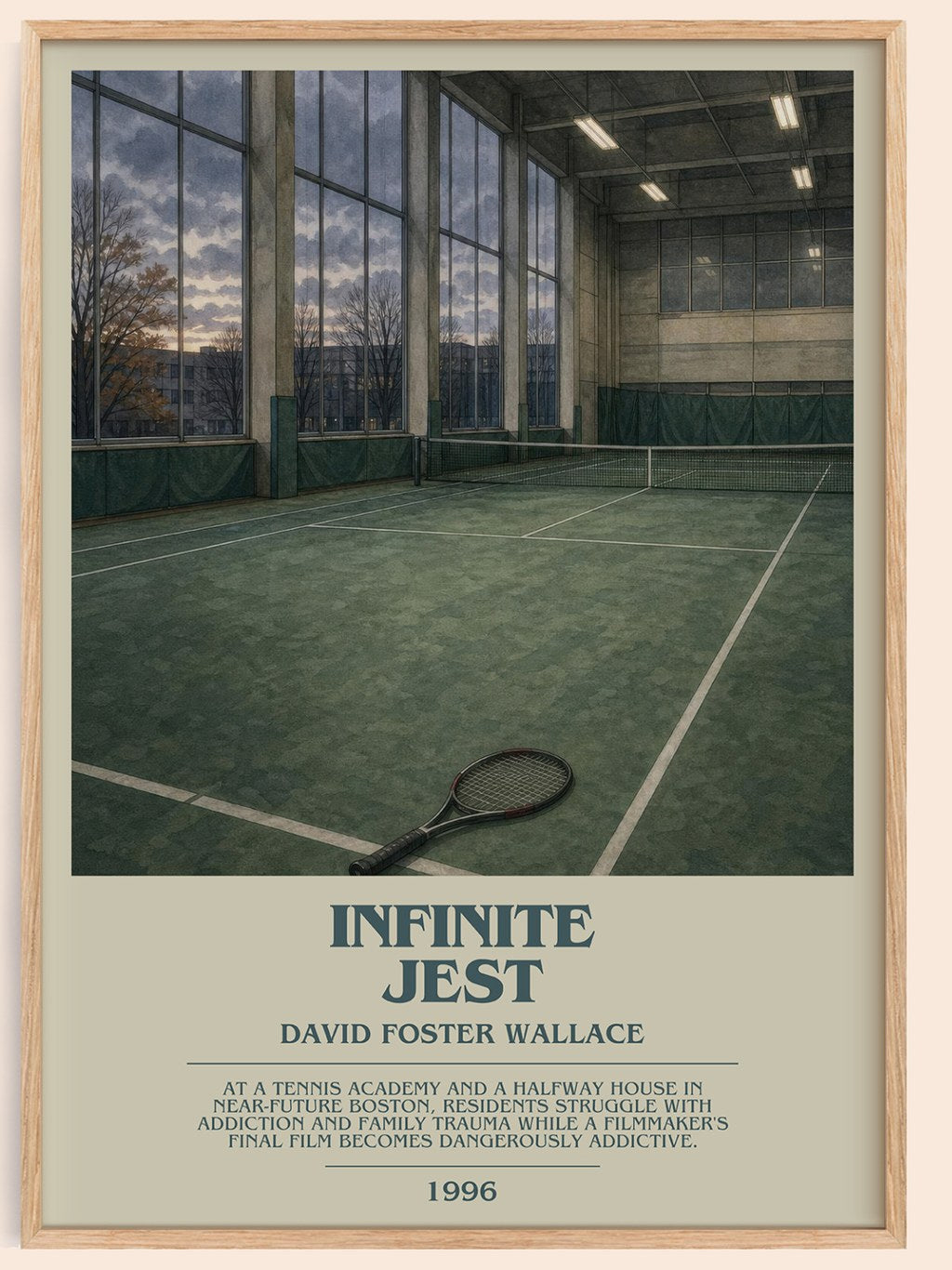 Infinite Jest bookish book poster by David Foster Wallace – framed literary art print