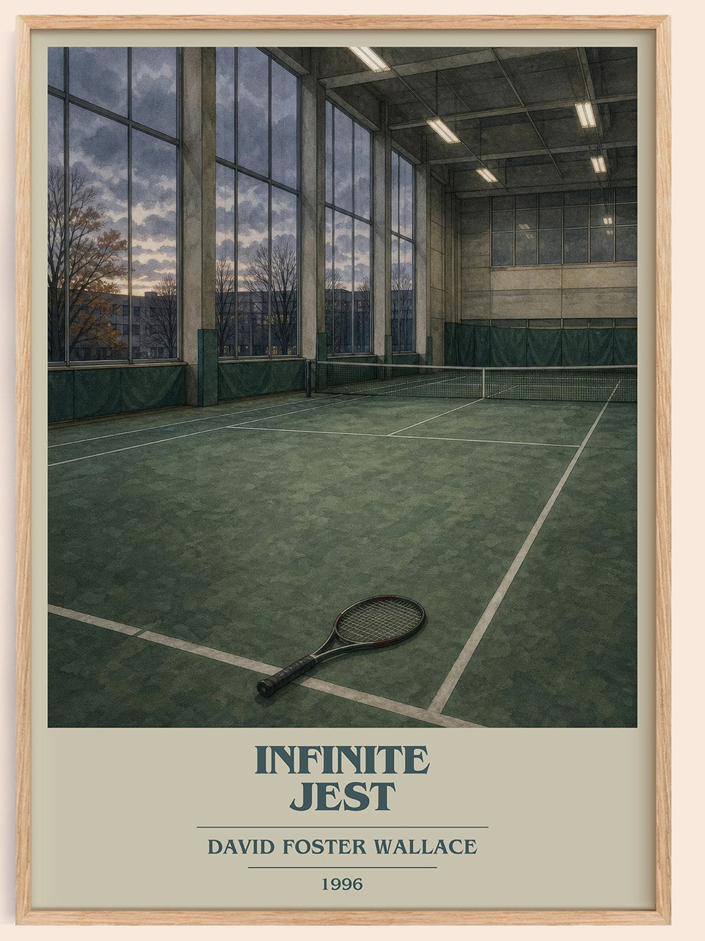 Infinite Jest book cover book poster by David Foster Wallace – framed literary art print