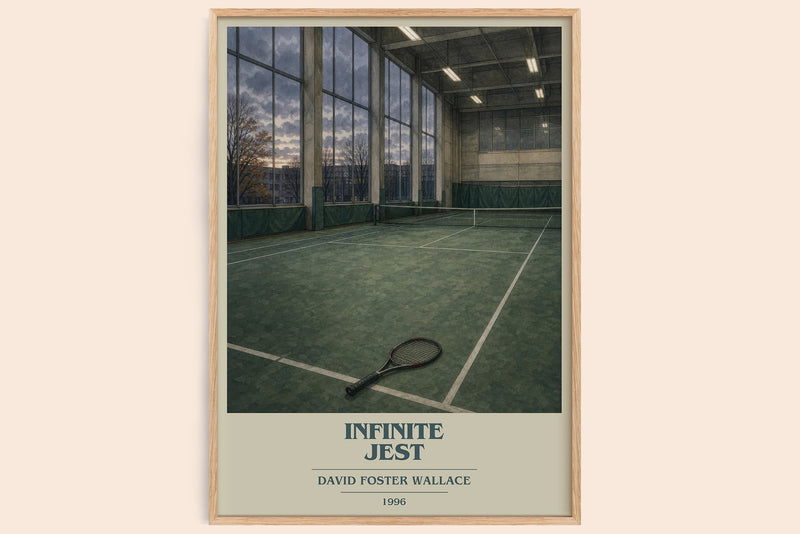 Infinite Jest Book Cover Poster by David Foster Wallace (Modern Minimalist style)