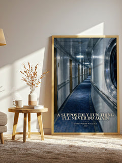 A supposedly fun thing I'll never do again watercolour print in frame leaning in hallway – non fiction wall art