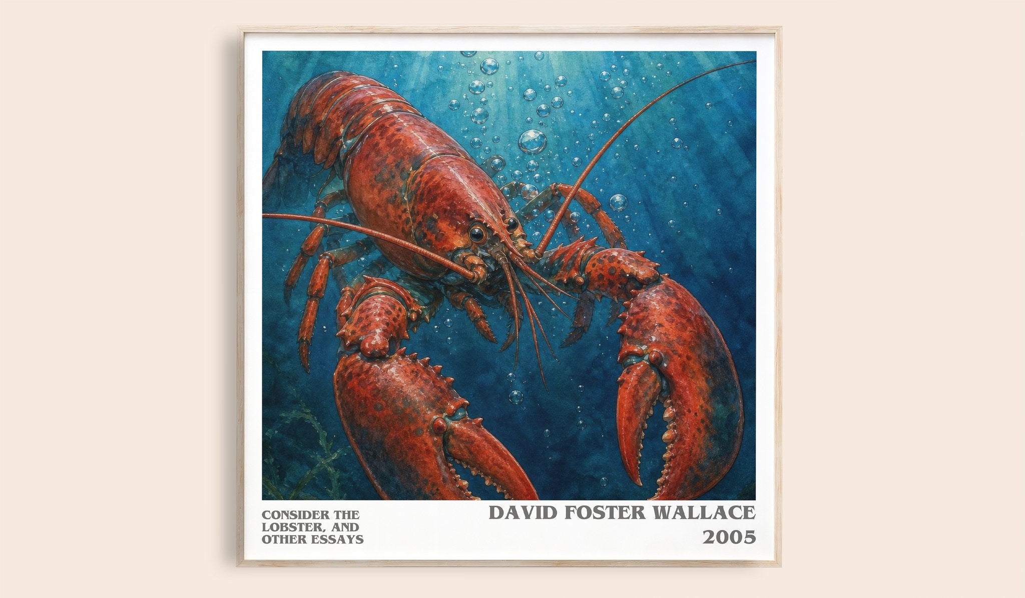 Consider the lobster, and other essays Literary Art Print by David Foster Wallace