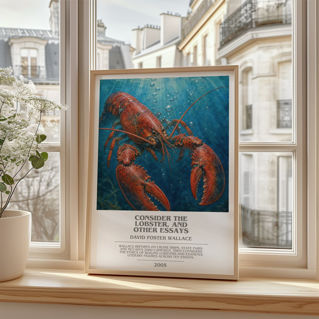 Consider the lobster, and other essays bookish poster colour and style options – David Foster Wallace book art