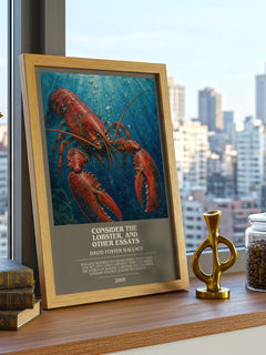 Consider the lobster, and other essays bookish print framed by window – literary home decor