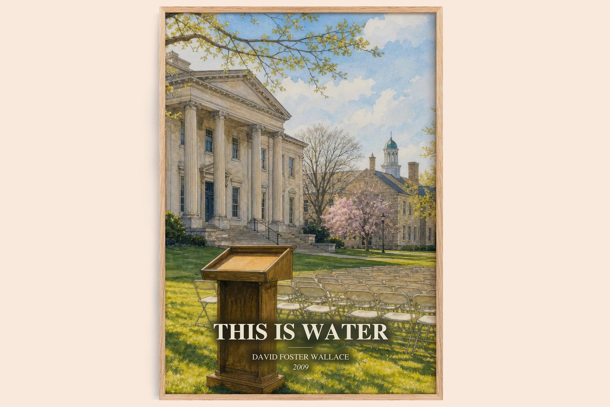 This is water Book Watercolour Illustration by David Foster Wallace